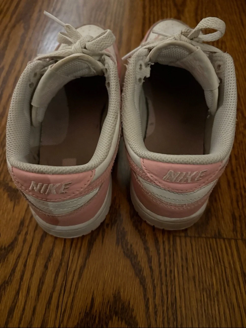 Pink and White Nike Low-Top Sneakers 3Y - Picture 3 of 5